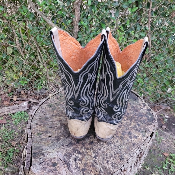 Vintage Men Leather Cowboy Boots By Impearial size 9D/Men Go Western Style Boots - Picture 4 of 8